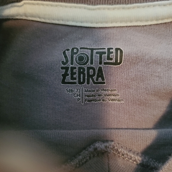 Spotted Zebra Grey White Varsity Stripes S NWOT - Picture 4 of 4